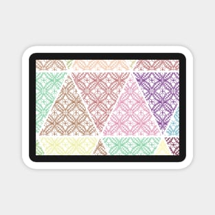 Tribal pattern, geometric and flower motifs, abstract print Magnet