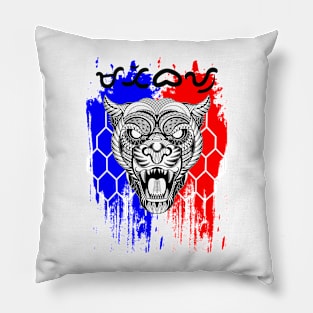 Tribal line Art Tiger / Baybayin word Matibay (Tough) Pillow