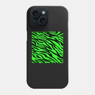 1980s preppy Girly chic modern safari  black lime green zebra print Phone Case