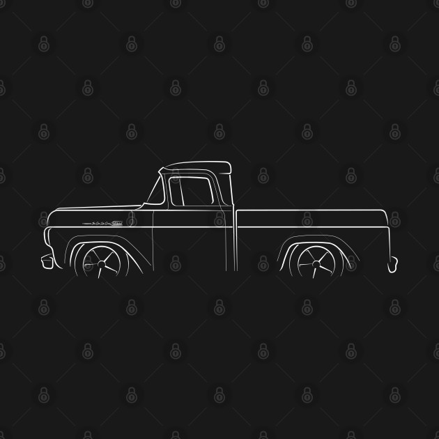 front/profile - 1960 Ford F-100 - stencil, white by mal_photography