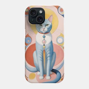 Hilma af Klint's Colorful Cat Dreamscape: Abstract Whimsy Phone Case