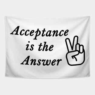 Acceptance is the Answer Peace Sign Alcoholics Anonymous slogan Tapestry