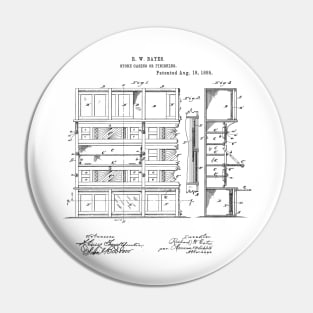 Store Casing Vintage Patent Hand Drawing Pin