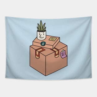 Funny plant and boxes Tapestry