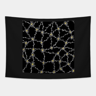 Daisy chain mail wildflowers hand drawn Tapestry