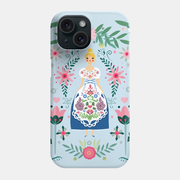 Fairy Tale Folk Art Garden Phone Case by LittleBunnySunshine