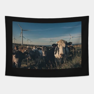 Carnsore Point Wind Farm Cows Tapestry