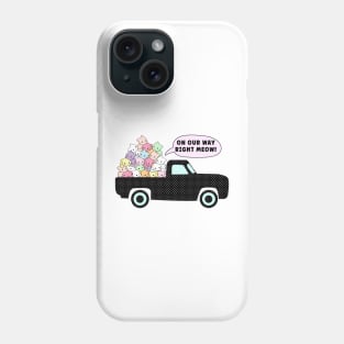 Kittens Road Trip - Pile of Cute Pastel Cats on a Truck - On our Way Right Meow Phone Case