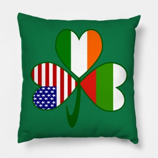 Bulgaria Ireland USA Shamrock Flags Pillow