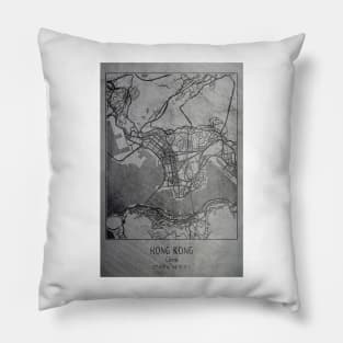 Hong Kong, China, city map Pillow