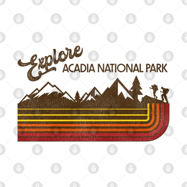 Explore Acadia National Park Retro 70s/80s Stripe by darklordpug
