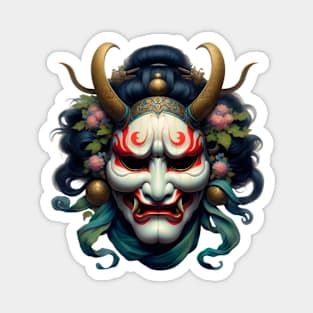 Japanese Demon Mask, Oni, Hannya Magnet