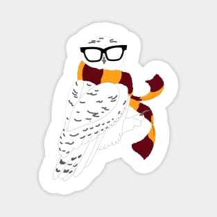 Hipster Snowy Owl Magnet