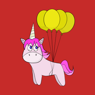 Congratulations with Balloons Holding a Unicorn Birthday T-Shirt