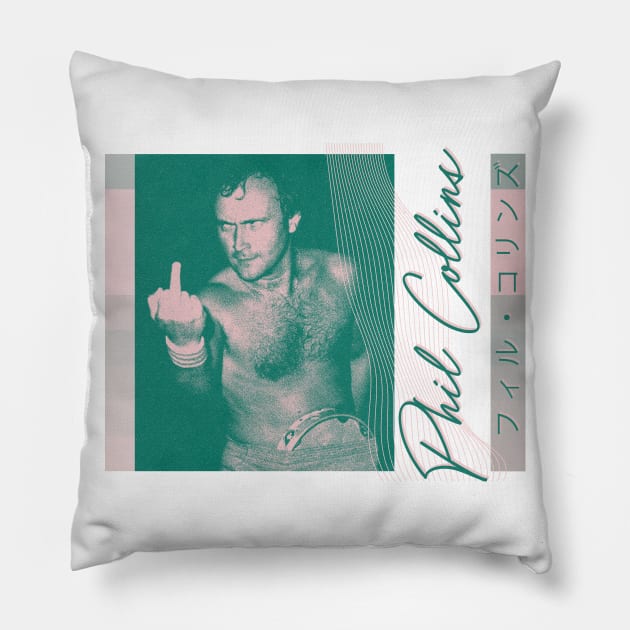 Phil Collins is cooler than you /\ Retro Aesthetic Design Pillow by unknown_pleasures