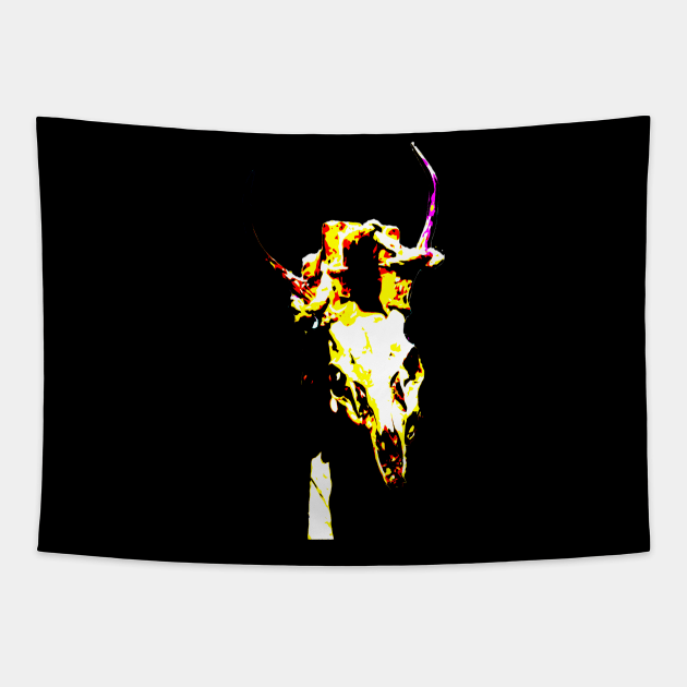 dead animal head Tapestry by rickylabellevie