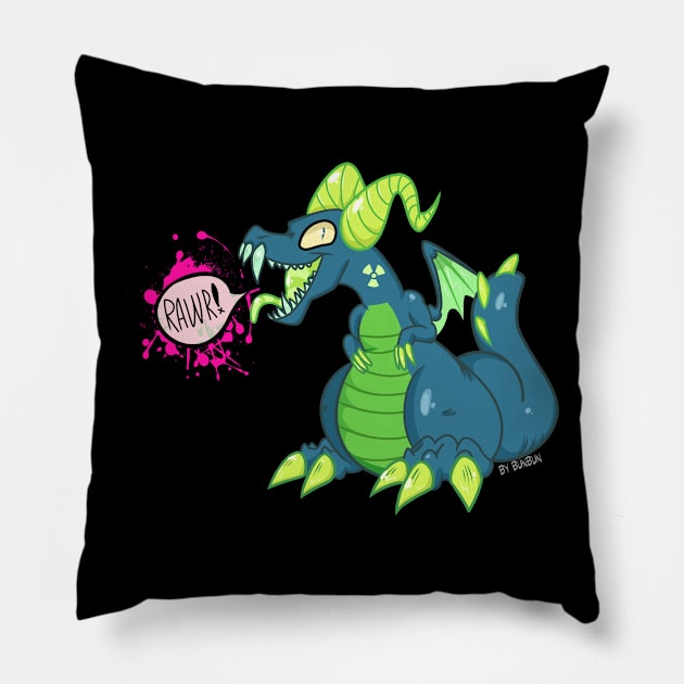 Toxic Dragon~ Pillow by GummyRaptor