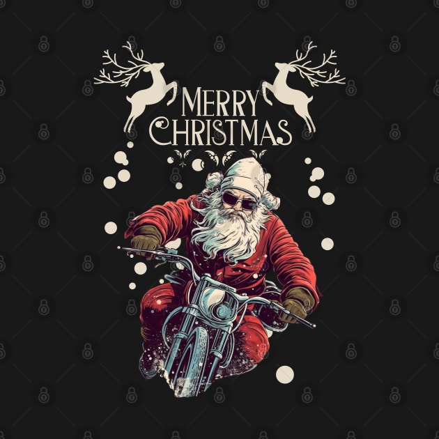 Santa Celebrate Christmas With Motorcycle by FrogandFog