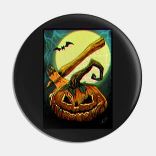 Halloween pumpkin with visual glitch effect Pin