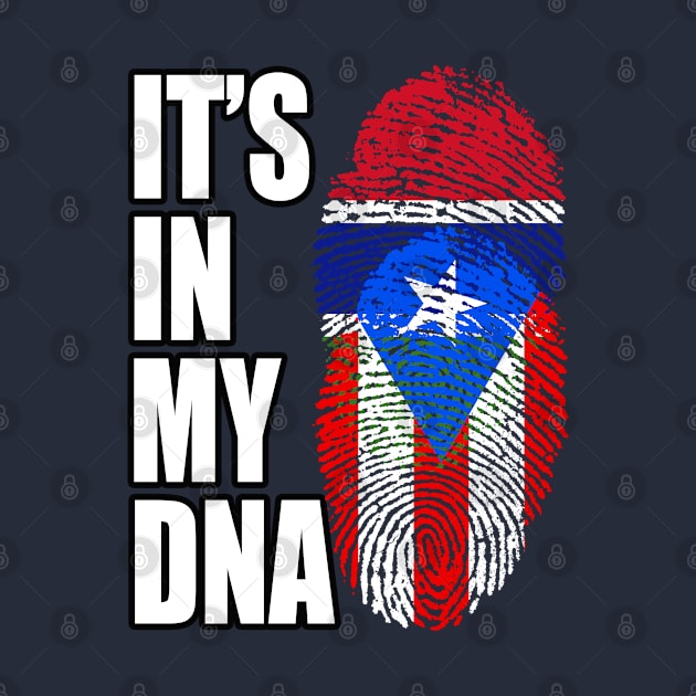 Gambian And Puerto Rican Mix DNA Flag Heritage by Just Rep It!!