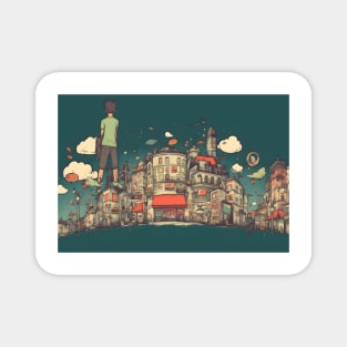 London England Dreamcore  A Surreal Cityscape Magnet