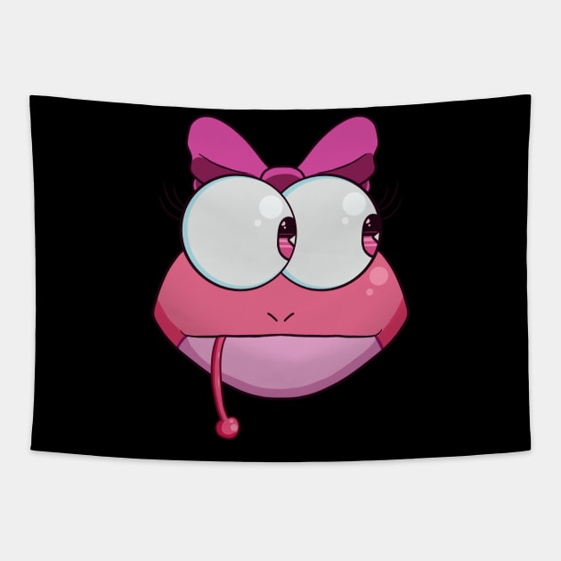 Ms. Pink Frog Tapestry by KnightLineArt