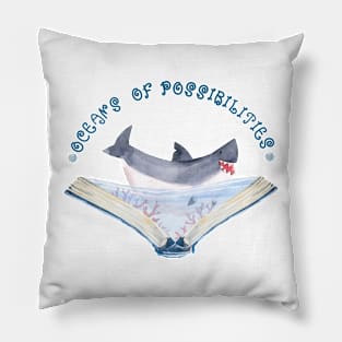 shark oceans possibilities reading 2022 Pillow