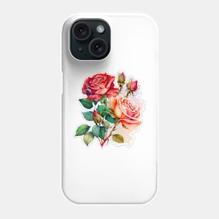 Two Watercolor Roses Phone Case