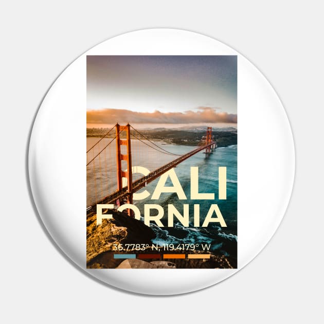 California Travel Poster Pin by mardavemardave