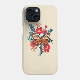 butterfly blooming flowers Phone Case