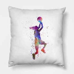 Watercolor basketball player Pillow