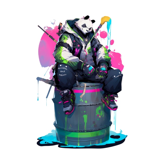 Panda, warrior of colors by NemfisArt