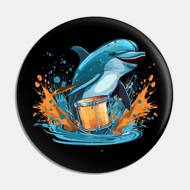 Dolphin playing drums Pin by Graceful Designs