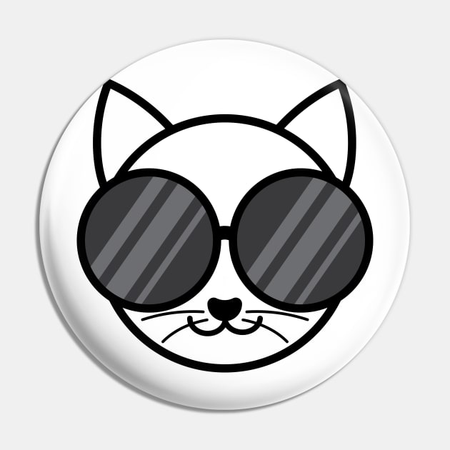 Cat Wearing Sunglasses | White Pin by Wintre2