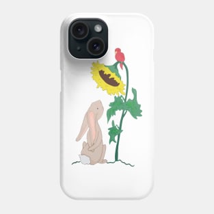 bunny and bird Phone Case