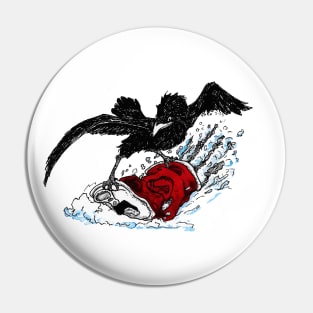 Snow Board Crow Pin