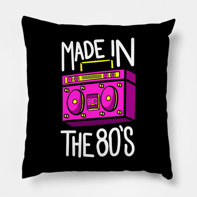 40th Birthday Gift Idea Made in 80s Retro t-shirt Pillow by dconciente