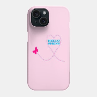 Hello Spring cute butterfly Phone Case