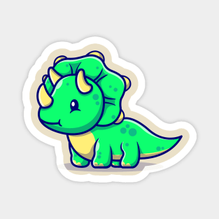 Cute Baby Triceratops Cartoon Magnet