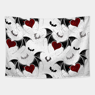 Seamless Vampire Bat Heart Tapestry