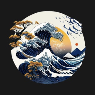 Japanese Art Style Great Wave off Kanagawa T-Shirt