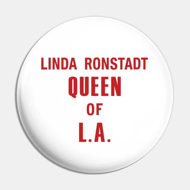 Linda Ronstadt Queen of L.A - Laurel Canyon, Jagger, 1970's folk & rock - red print Pin by retropetrol