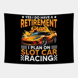 Slot Car Racing Retiret Plan Race Track Racer Tapestry