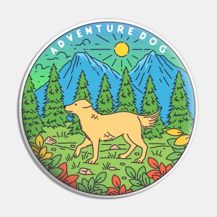 Adventure Dog Forest Mountain Camping Hiking Outdoor Pin