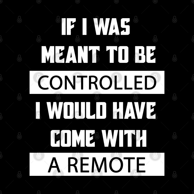 If I Was Meant To Be Controlled I Would Have Come With A Remote by Matthew Ronald Lajoie