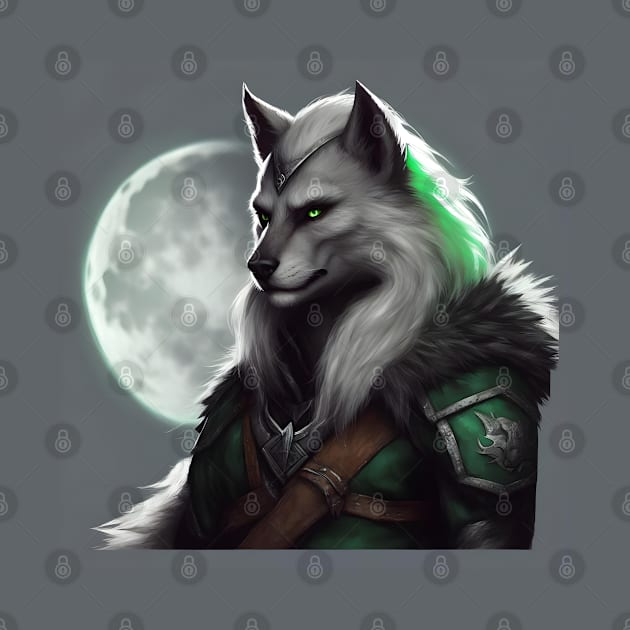 werewolf fantasy art green by Chantel Fourie