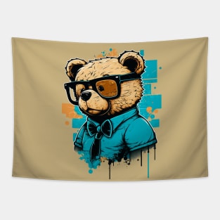 Bear Wearing Glasses Tapestry