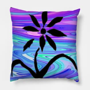 purple pop art flower Pillow