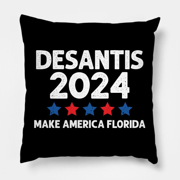 Desantis 2024 Make America Florida Pillow by Julorzo