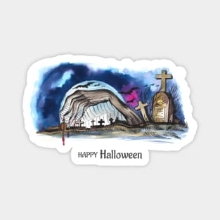 Cemetery Halloween Horror Magnet